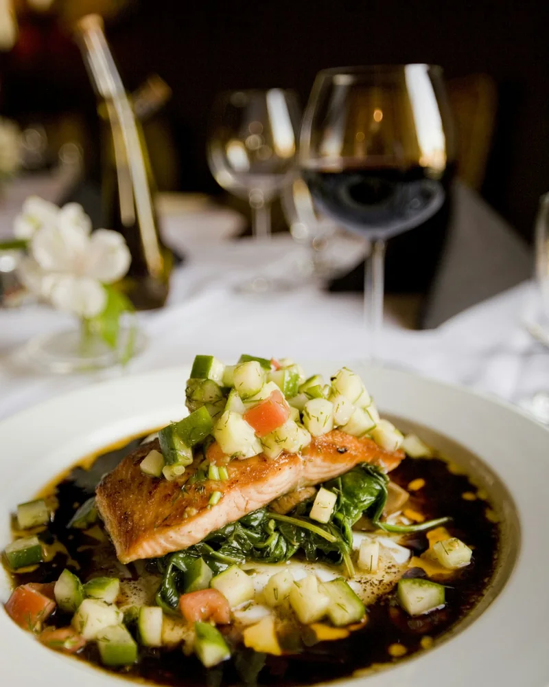 An elegant catered event table prepared for guests.